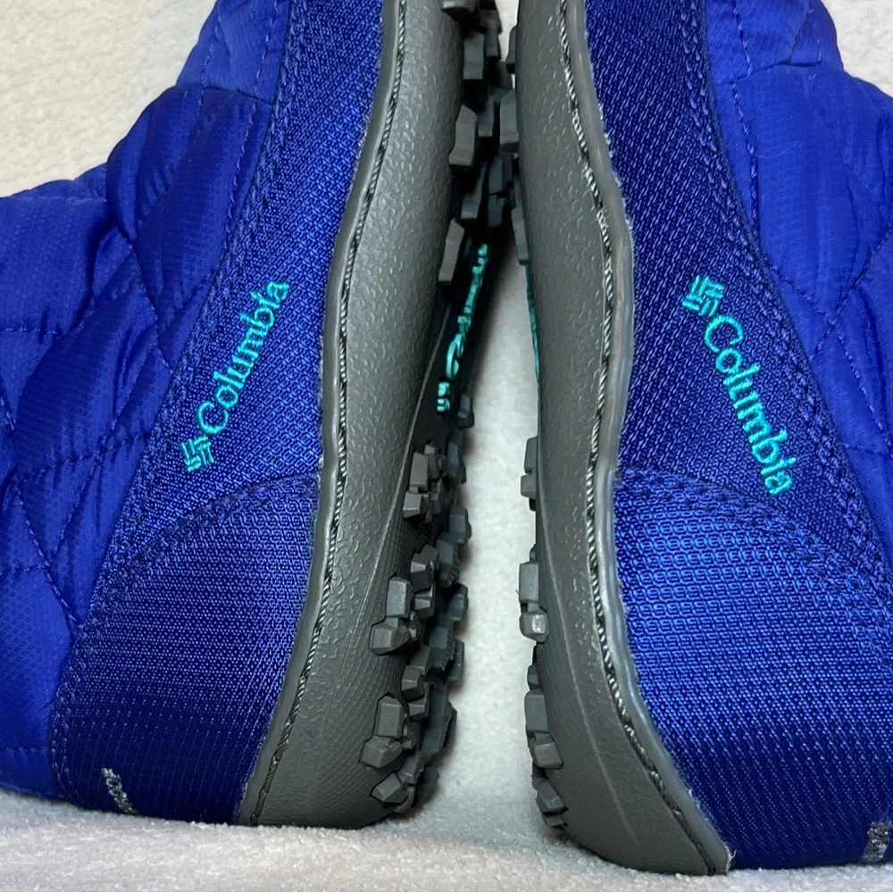 Columbia Blue Quilted Winter Boots kids Girls Size 3 Minx Slip Iii